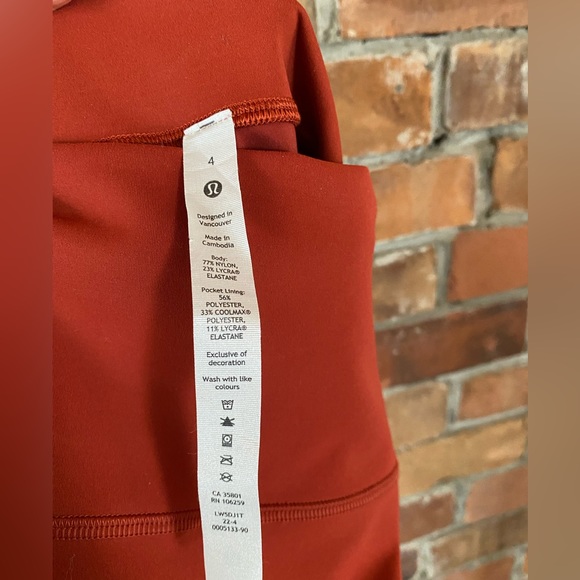LULULEMON 2022 wunder under train high rise tight cayenne 31” size 4 - Picture 8 of 9